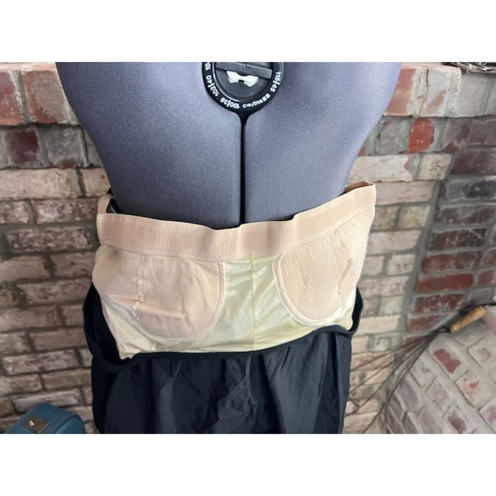 one piece swimsuit shorts romper blue white black striped Vintage 1990s shorts Size 18W - Image 8