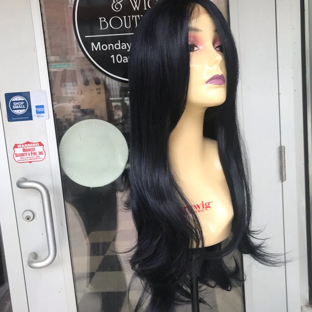 Wig Long Black Layers Swisslace Lacefront Wig - Image 2