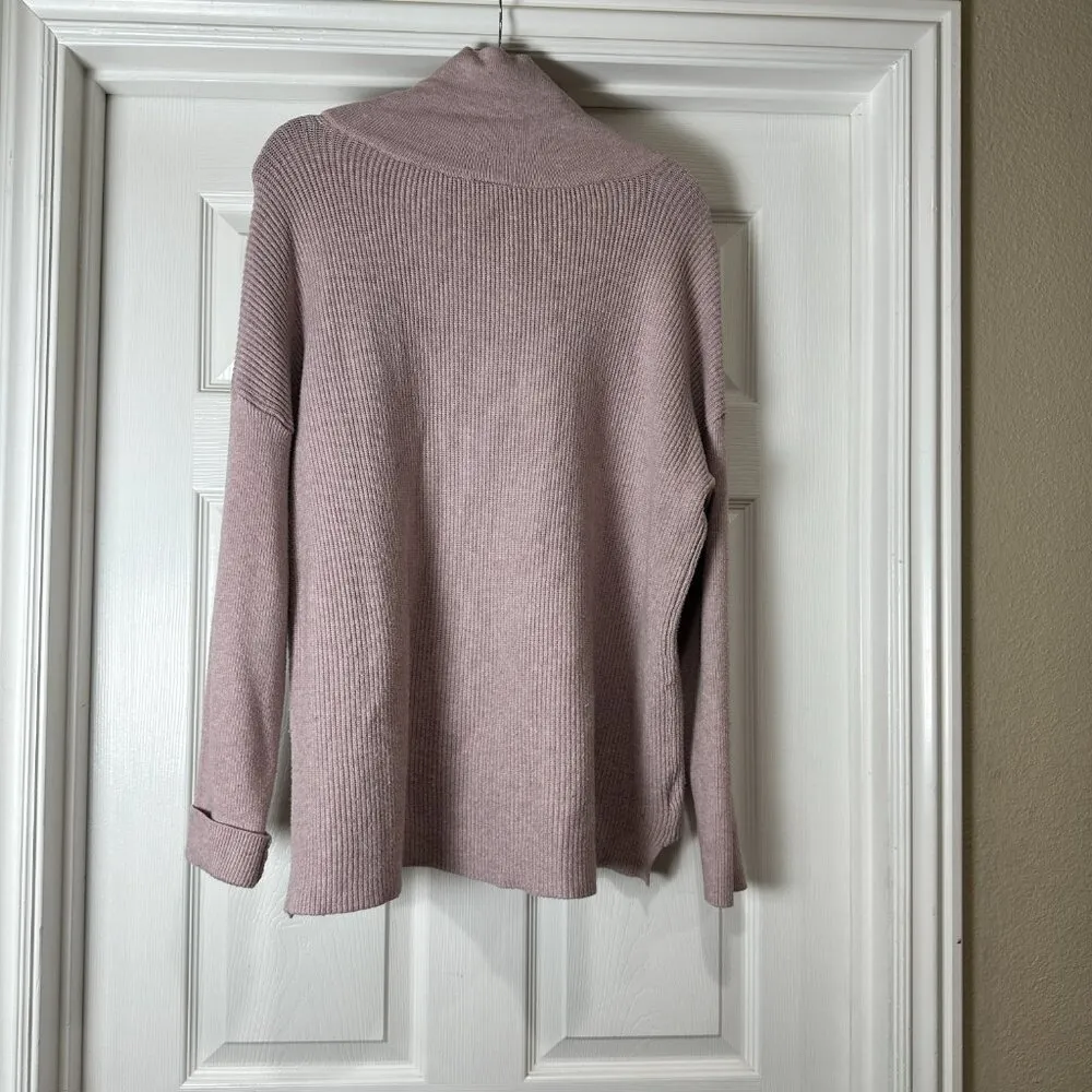 Devotion by Cyrus Boutique Blush Pink Soft Ribbed Cowl Neck Sweater Size Large - Image 5