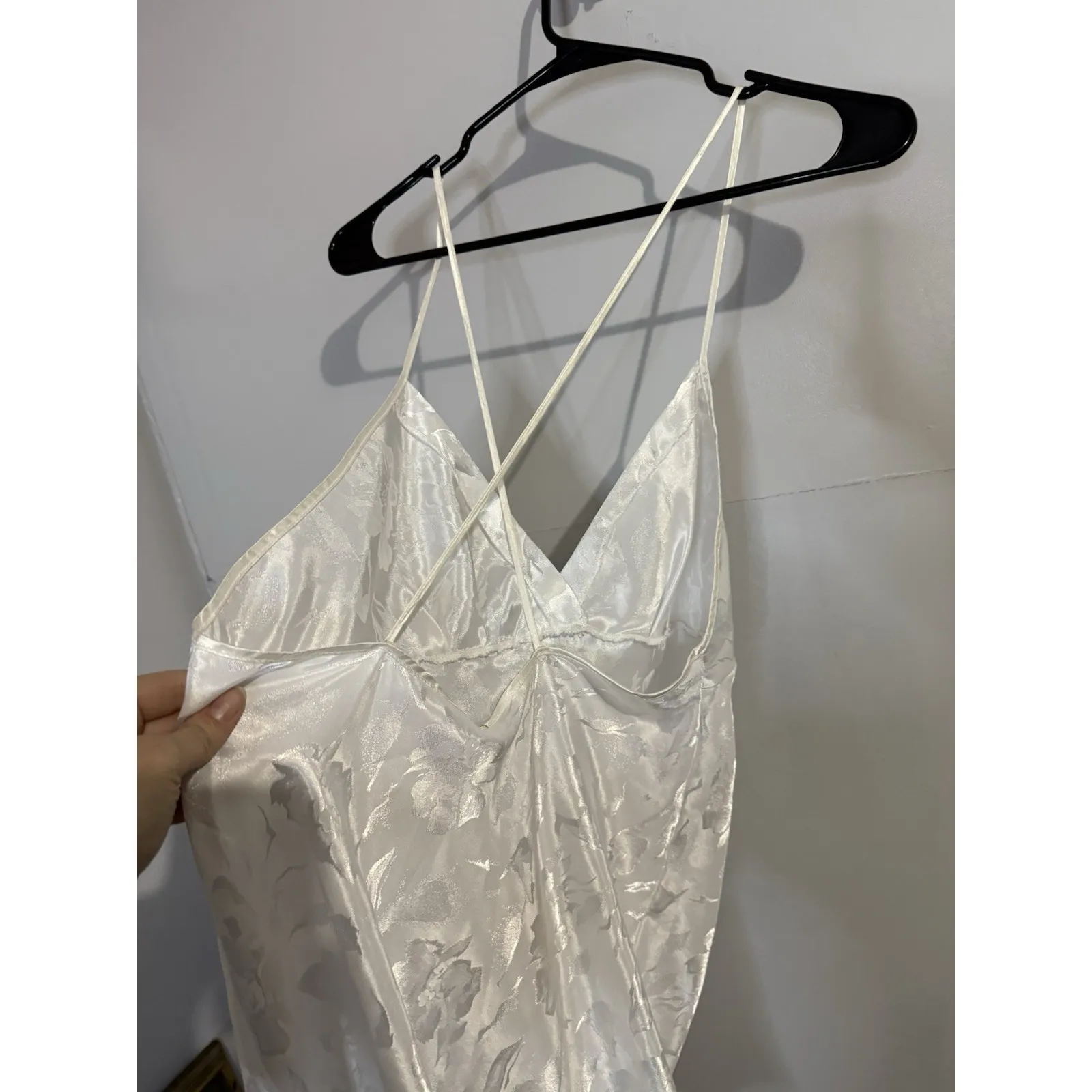 Vintage Floral White Slip Dress Women's Size M/L Size M - Image 3