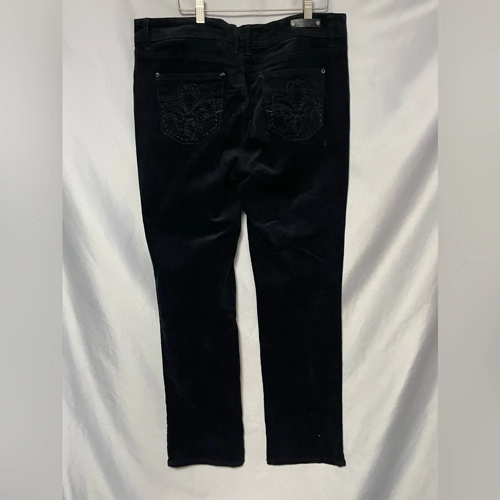 Royalty By YMI Black Corduroy Pants Women's Cotton Stretch Casual Career Sz 14 - Image 2