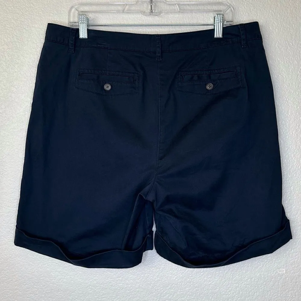 J. Jill Navy Blue Cotton Blend Live-In Chino Women’s Shorts - Image 6