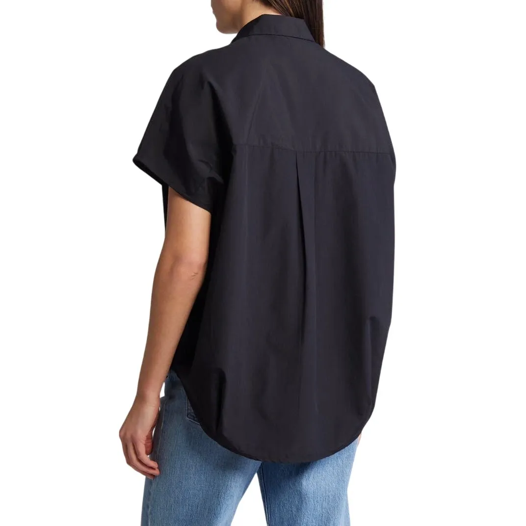 French Connection Women's Black Rhodes Poplin Pullover Top Size S - Image 2