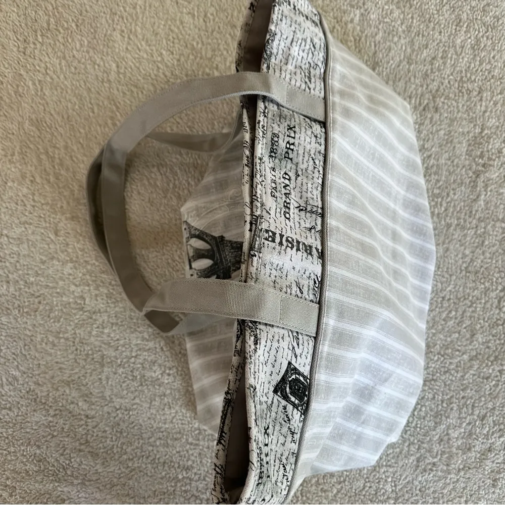 Paris Themed Tote Bag White - Image 6