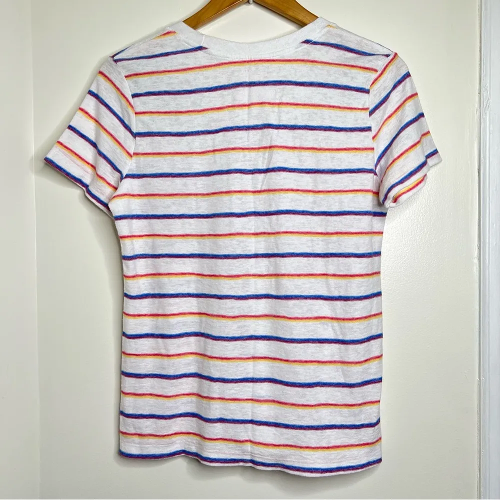 Time & Tru short sleeve multicolor striped Tee Woman’s size small T Shirt - Image 4