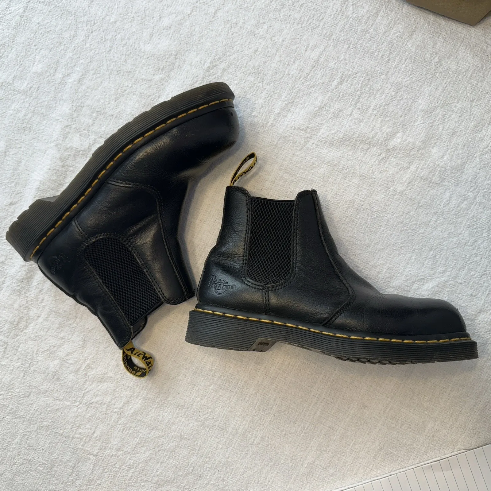 Dr. Martens Women's Arbor Steel Toe Boots Black Leather Size 6 Lace Up SDM/360 - Image 9