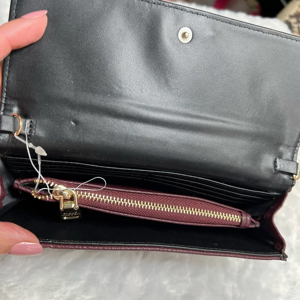Steve Madden Burgundy Leather Wallet Wristlet - Image 17