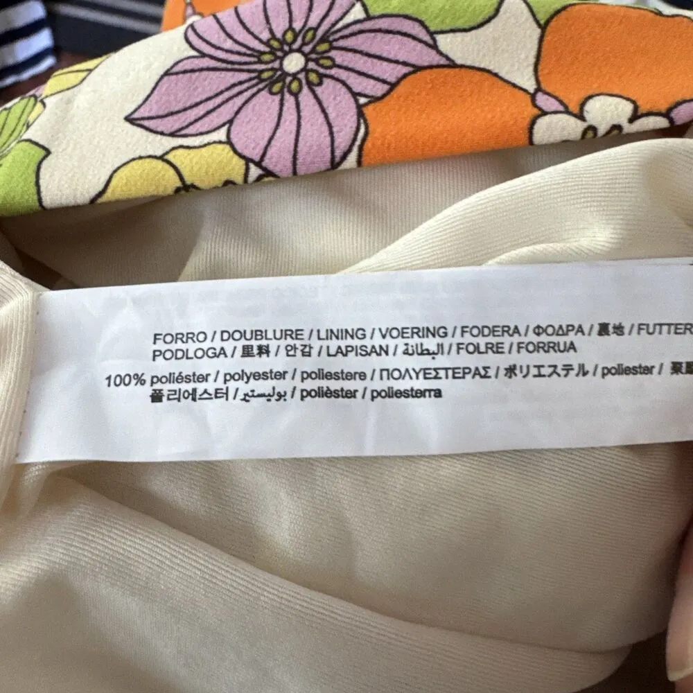 Zara Floral Dress 1960s 1950s Design Vintage Look Size Large Zip Flirty NWT - Image 6