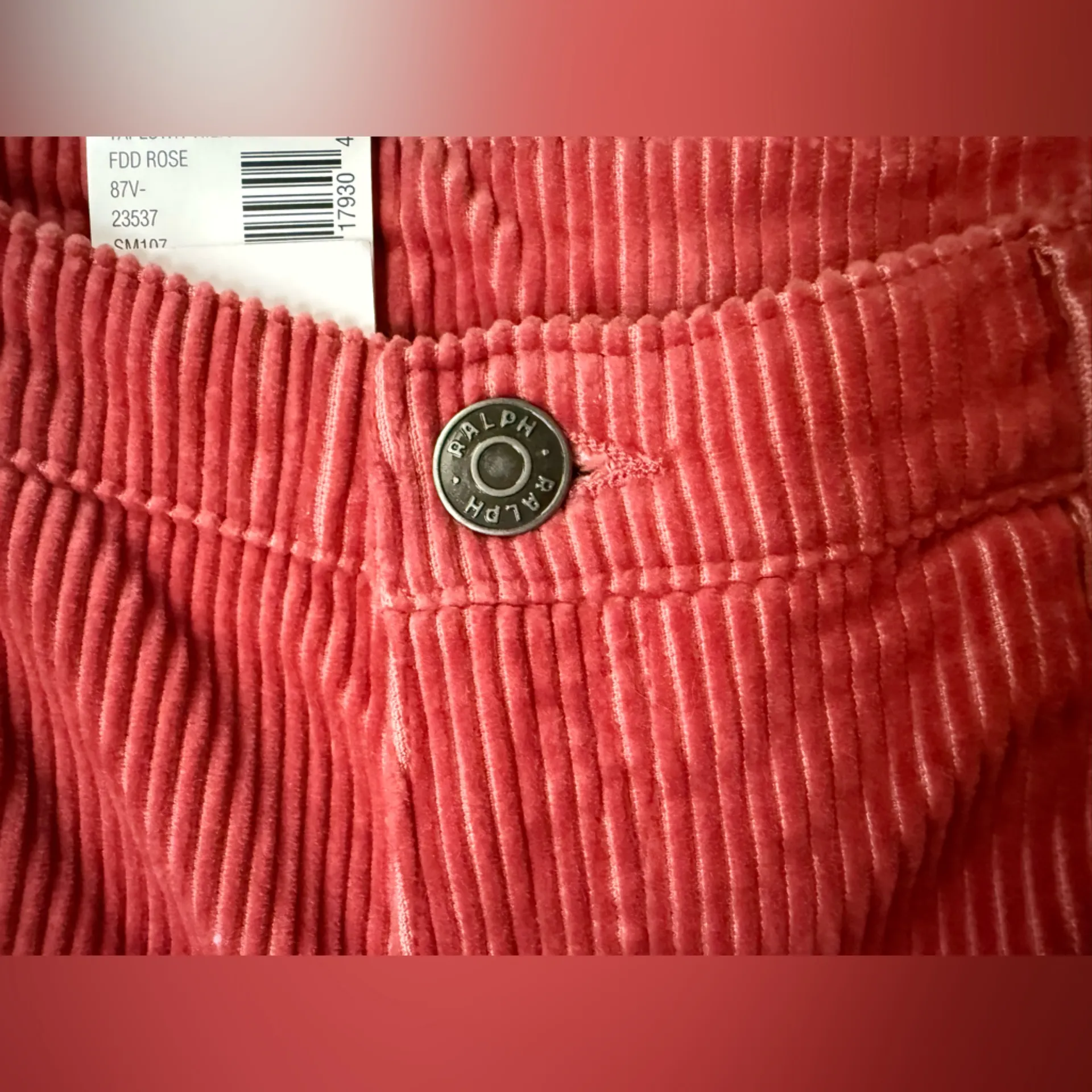 Y2K NOS Ralph by Ralph Lauren slim bootleg corduroy jeans, size 8 - Image 5