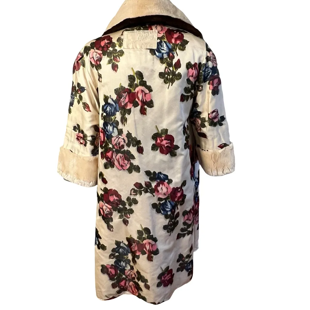 Vintage Womens Blush Sheared Beaver Genuine Fur Coat Mahogany Mink Collar - Image 9