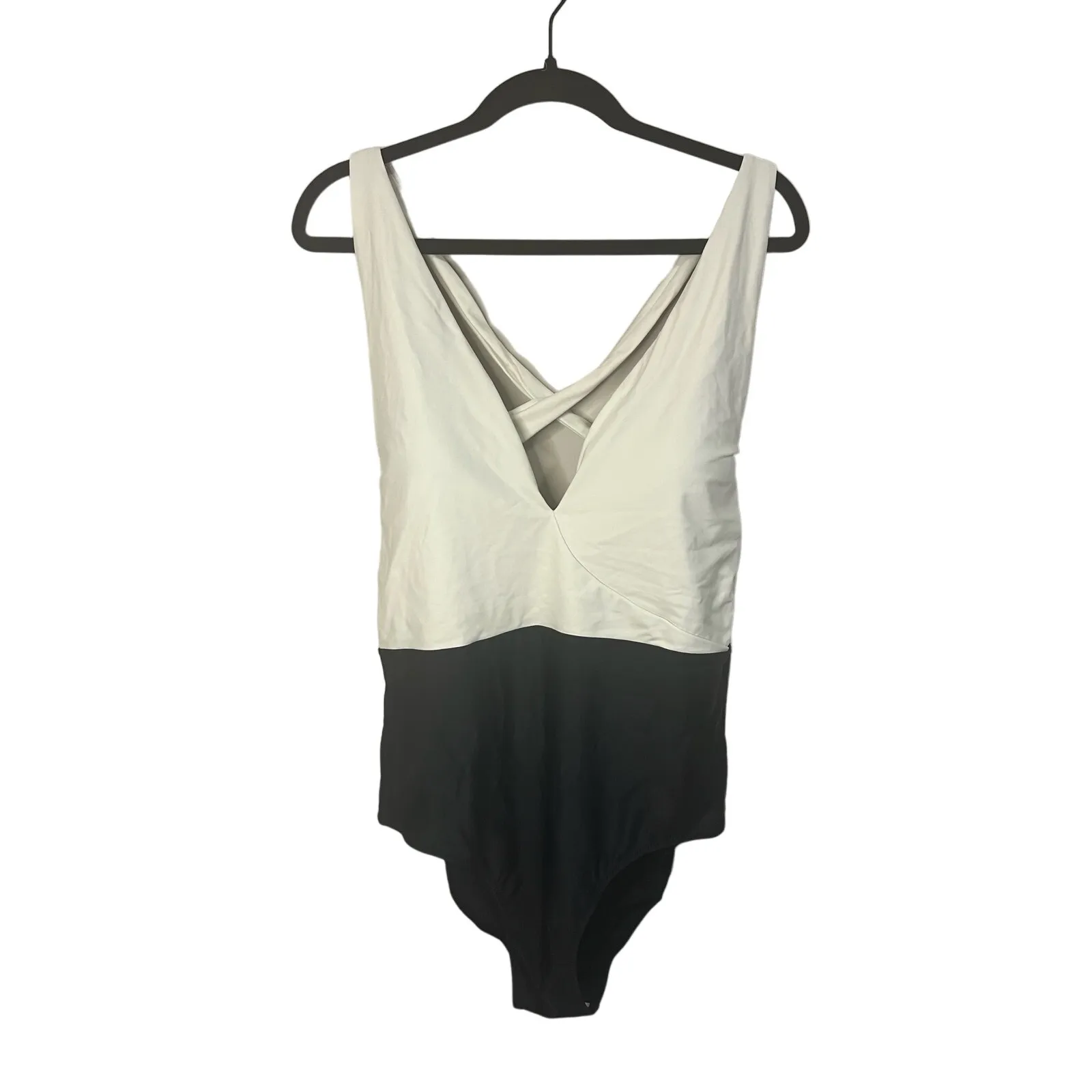 Summersalt Deep Dive Women's One-Piece Swimsuit White and Black sz. 14 - Image 5