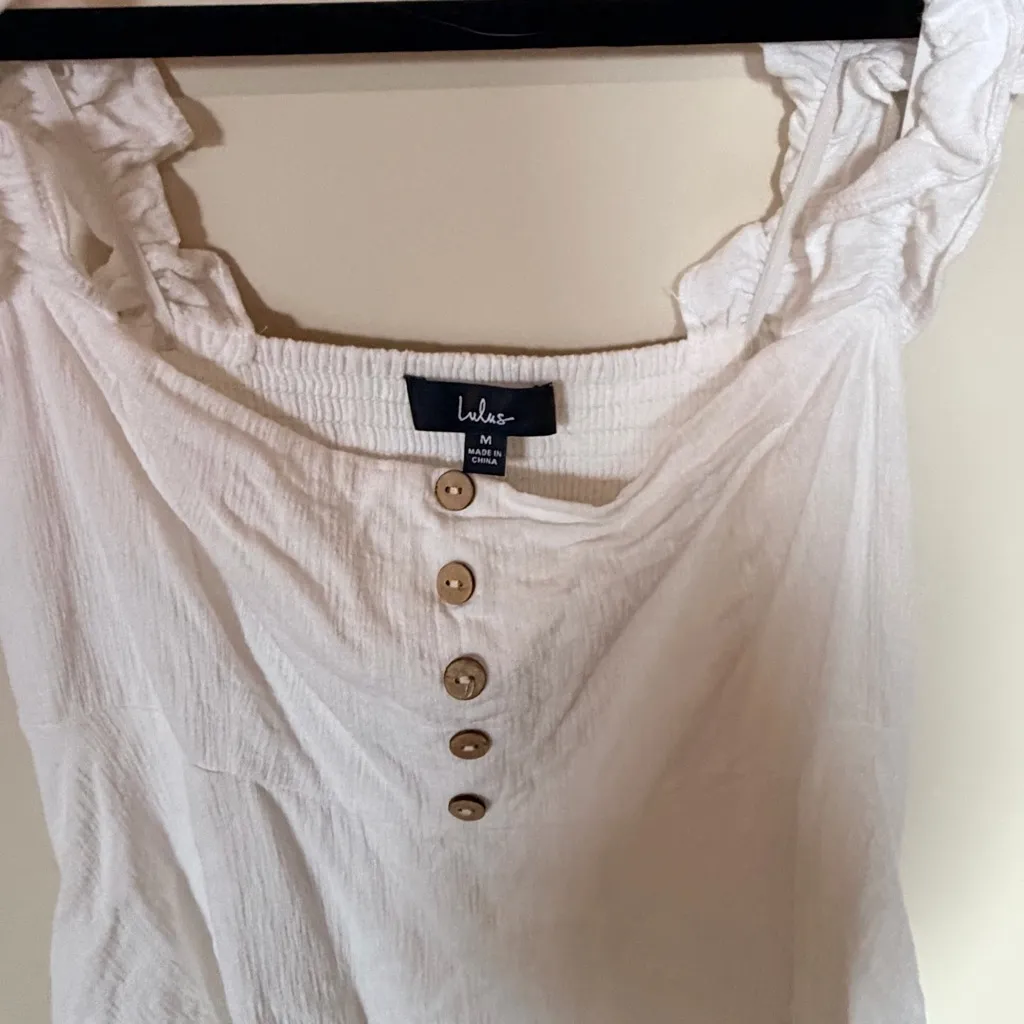 Lulus white ruffle mini sundress M - Image 2