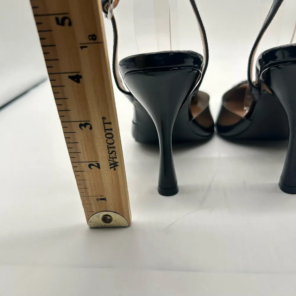 Journee Collection‎ Heels Womens 7 Black Ivyann Vegan Leather Stiletto Pumps NEW - Image 6