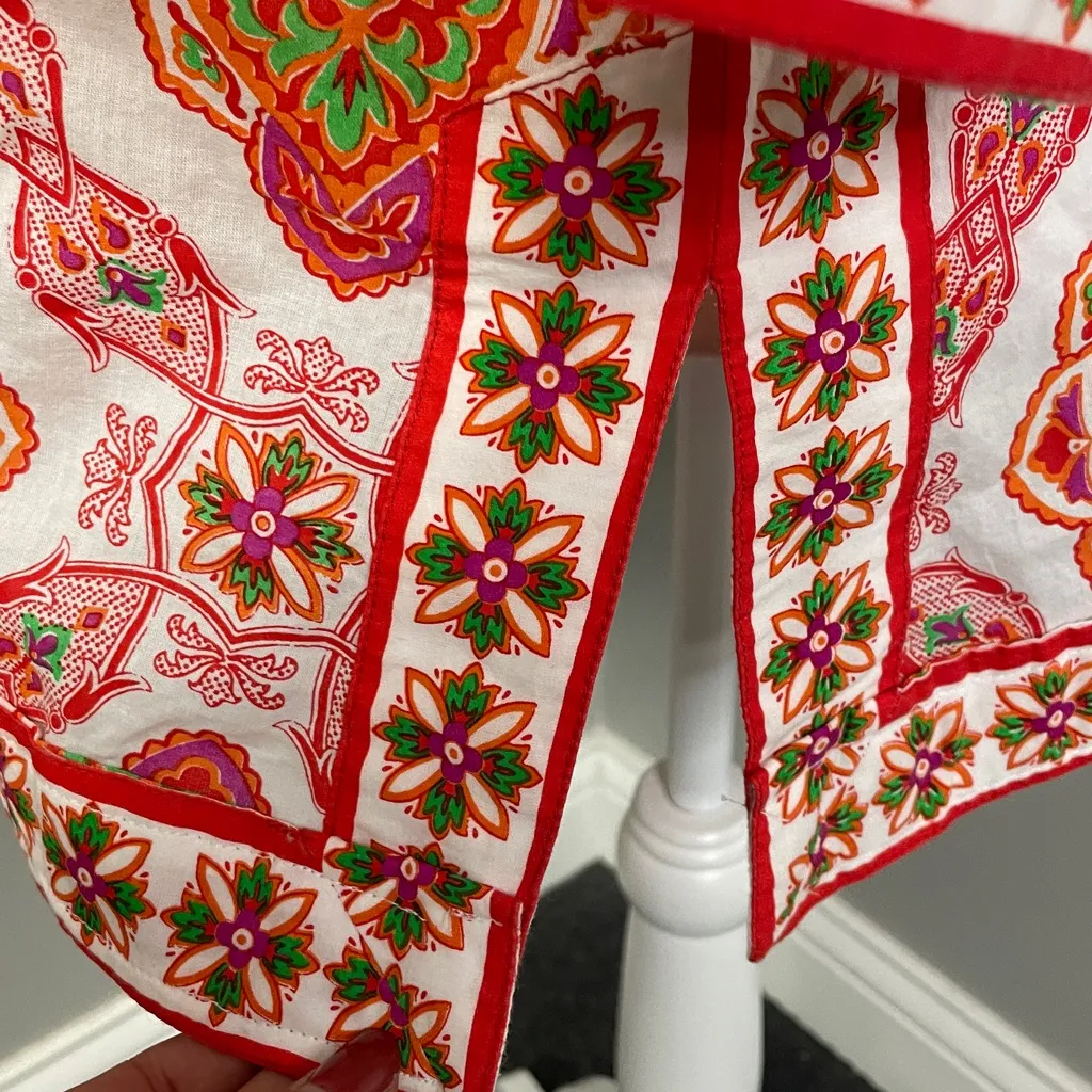 Gretchen Scott Tunic Top 3/4 Sleeve Sz XXL 2XL Goddess Orange Pink Beach - Image 4