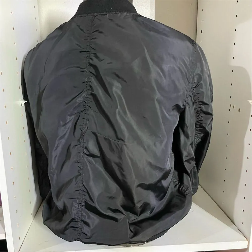 Better Be Women's Black Bomber Jacket Size M Full Zip with Pockets - Image 5