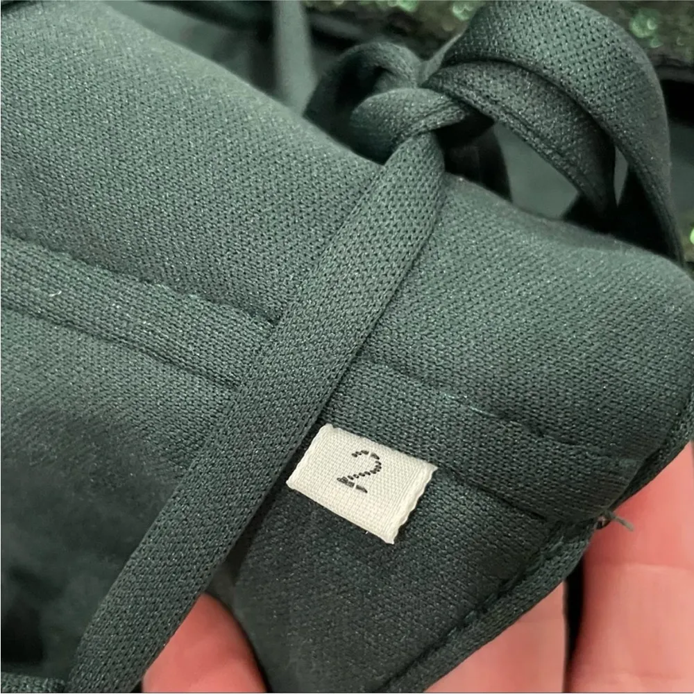 La Femme 28623 Green Sequin Halter Two Piece Sz 2 - Image 8