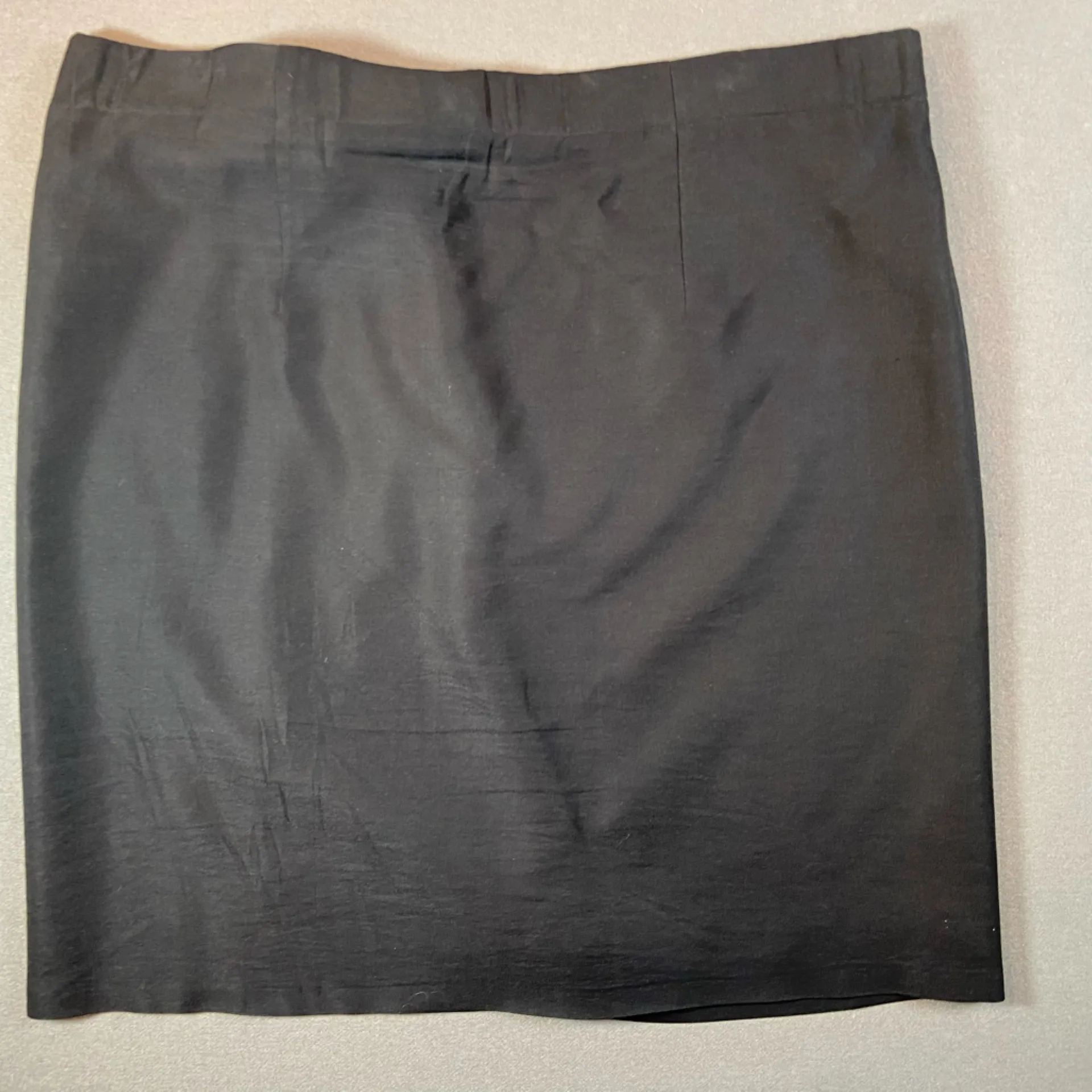Henri Bendel Mini Wrap Skirt Black Silk & Cotton‎ Vintage Size 14 - Image 2