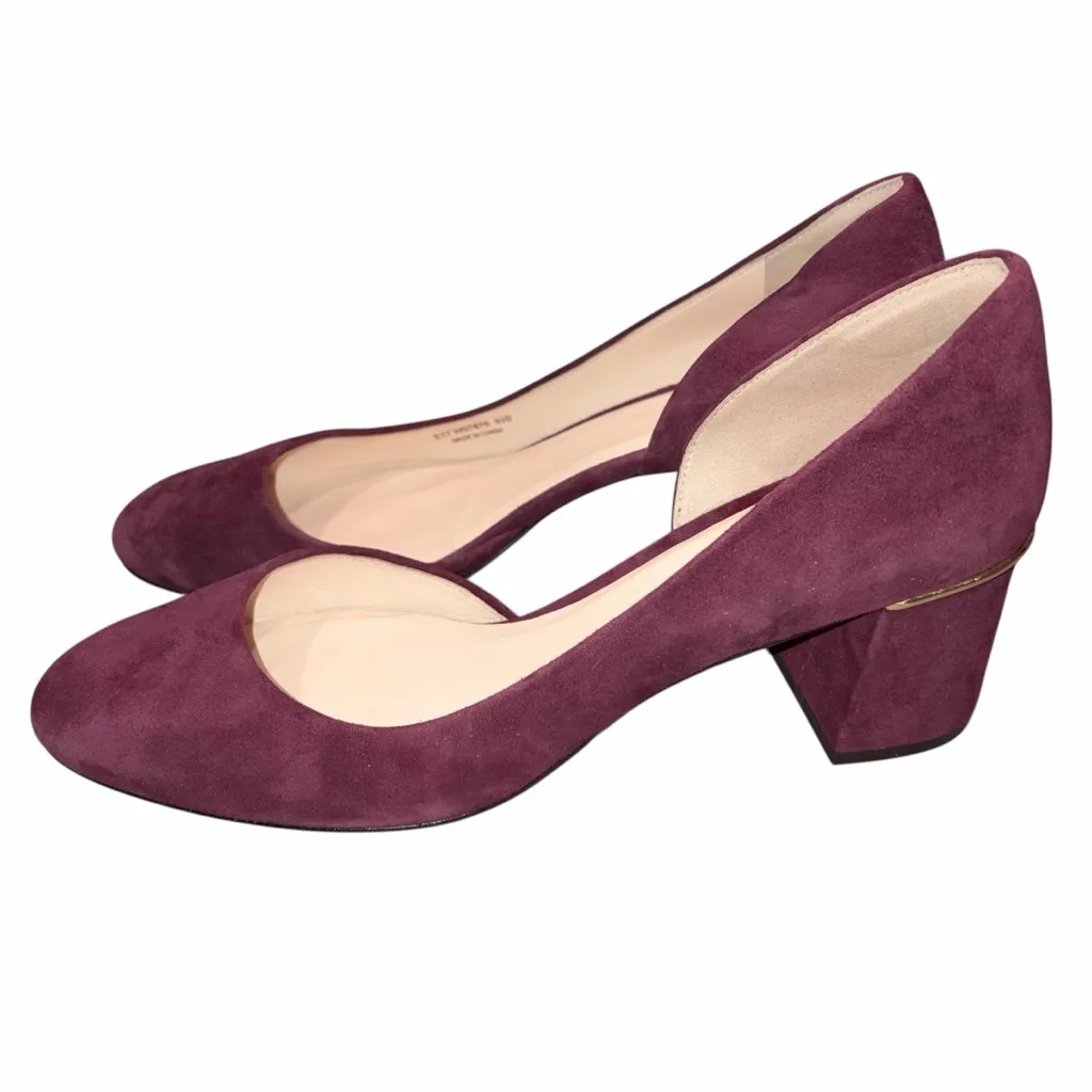 Cole Haan Laree Grand Fig Burgundy Suede Pumps Shoes size 9.5 - Image 3