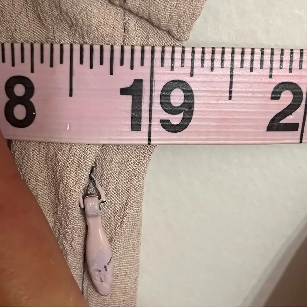 Women’s Maeve Anthropologie Pink Dress Gathered Waist Button Front Size‎ 4 - Image 4