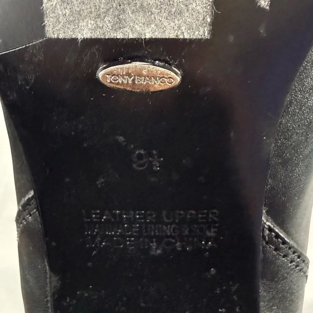 Tony Bianco Leather Bello Pointed Toe Bootie in Black Jetta Polish Size 9.5 - Image 7