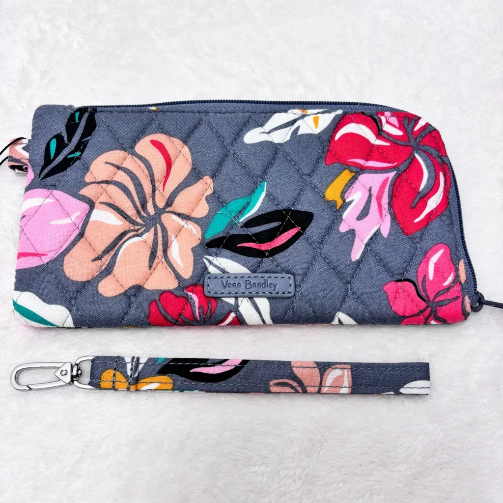 Vera Bradley RFID Tech Wristlet Wallet/Phone‎ Holder Coastal Paradise NWT $59 - Image 7