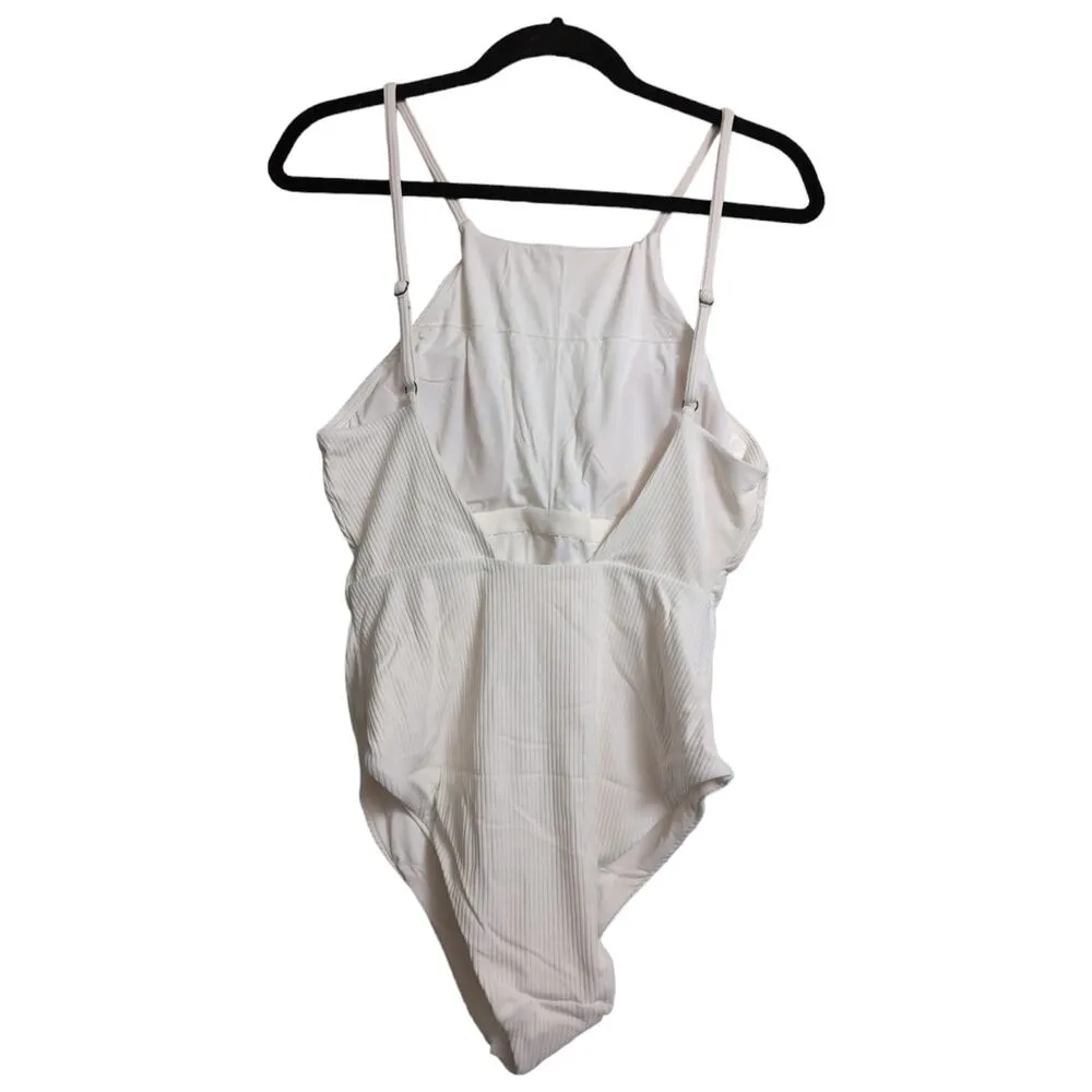 Andie Asbury Ribbed One Piece Coco High Neck Low Back Adjustable L New - Image 4