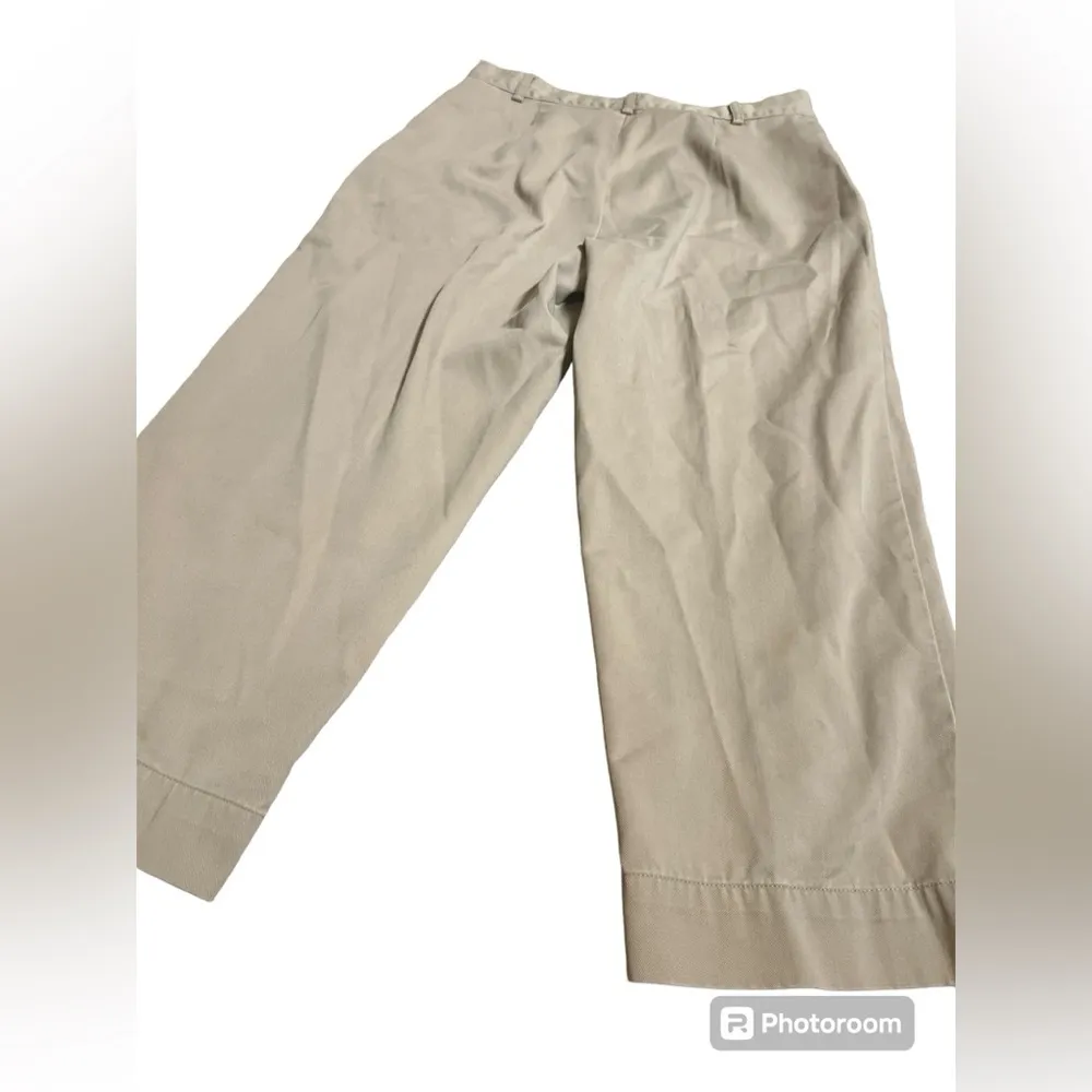 RALPH LAUREN Sport Women’s Size 8 Capris Beige Khaki Cotton Twill Cropped - Image 2