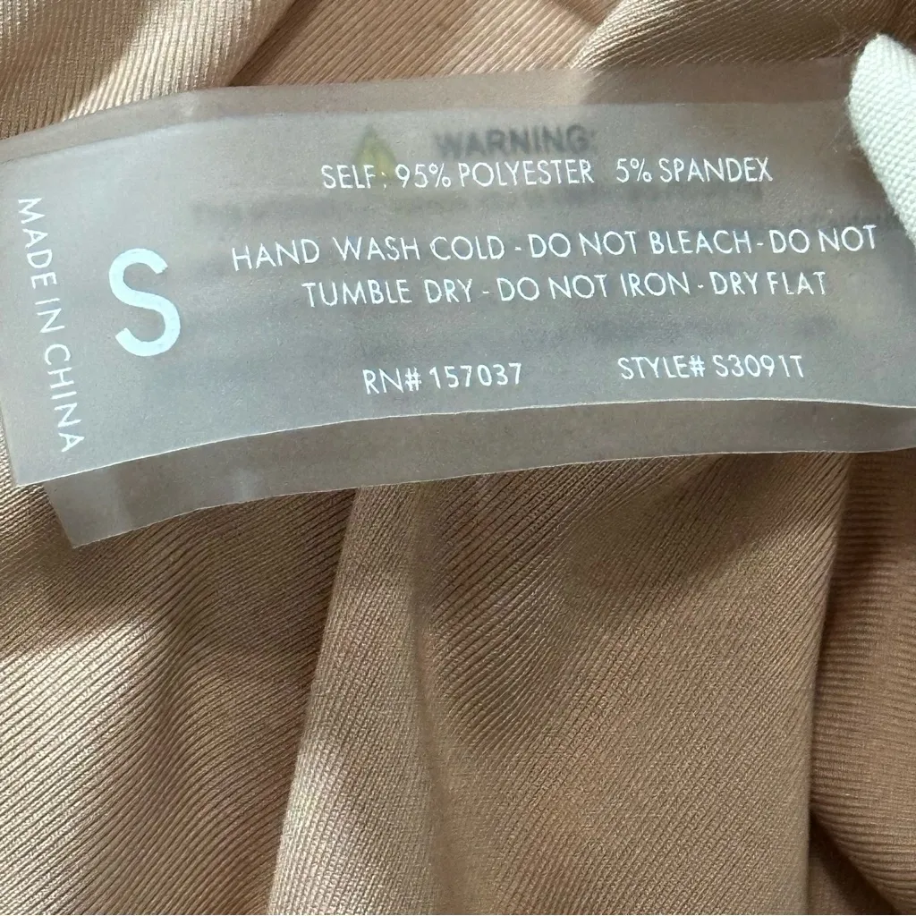 Salty Women’s Size S Tan Nude High Rise Adjustable One Side Tie Bikini Bottom - Image 4