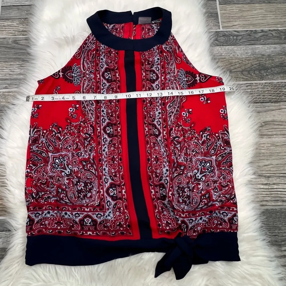 Soho New York & Company Paisley Sleeveless Blouse Red - Image 4