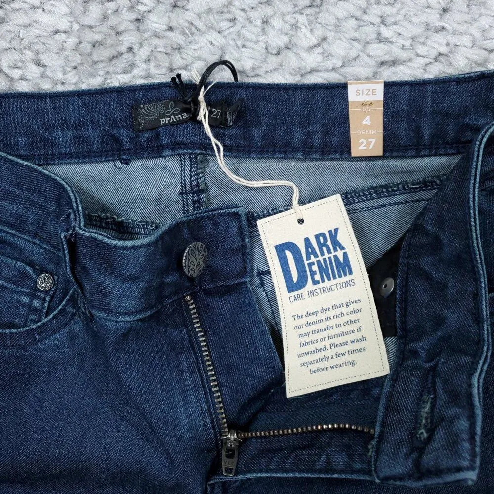 Prana Kara Rolled Skinny Jeans Indigo Blue Size 4 27 Stretch Cuffed Low Rise - Image 4