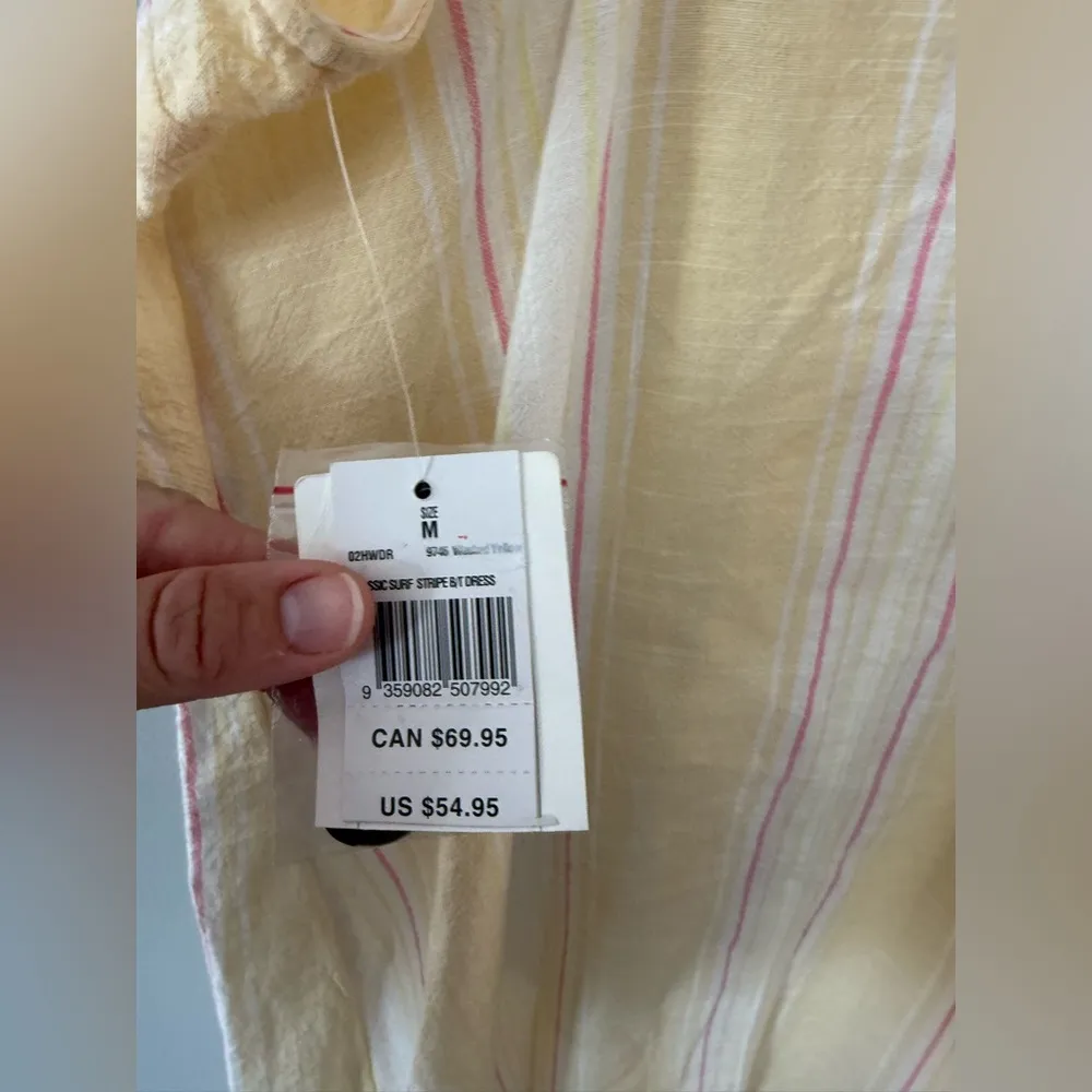 NWT RIP Curl Stripe Surf Dress Tank Dress Yellow Pink White Sundress Size M - Image 7