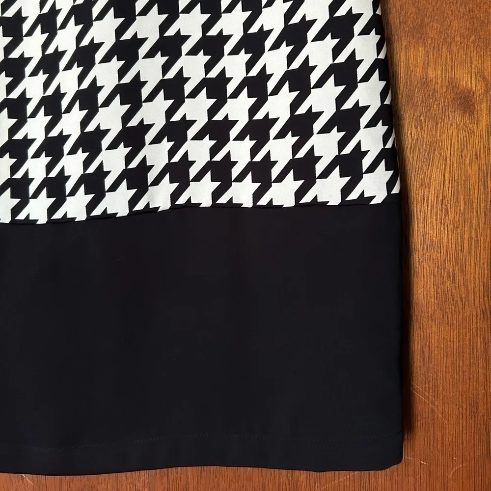 NWOT Cynthia Rowley gold zip Houndstooth short sleeve Sheath size 6 - Image 10