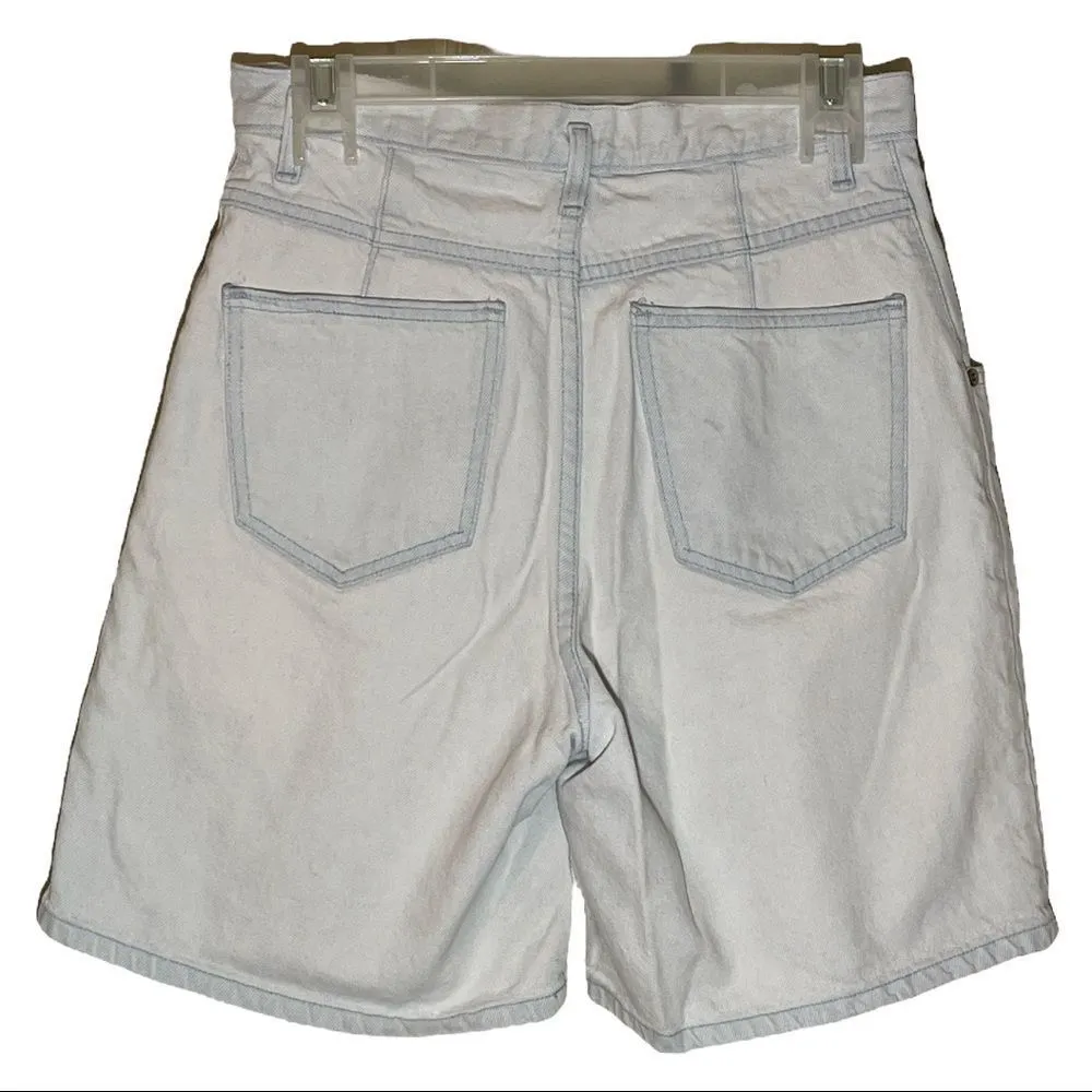 Vintage Cafe la Vie 1980s Faded Light Blue Wash Denim Shorts Waist 28 High Rise - Image 2