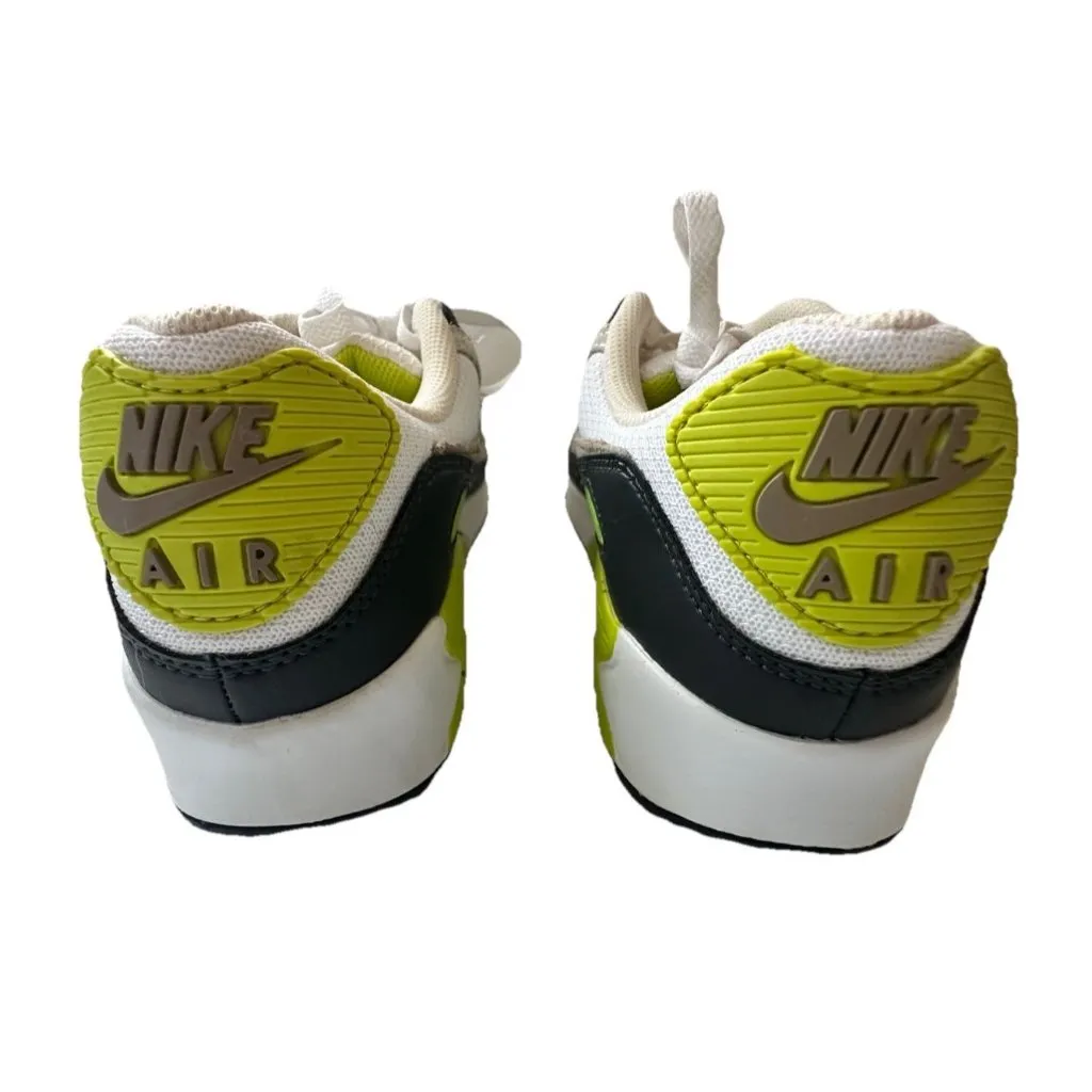 Nike Air Max 90 Women's Size 7 Shoes White Gray Volt Running Sneakers EUC - Image 3