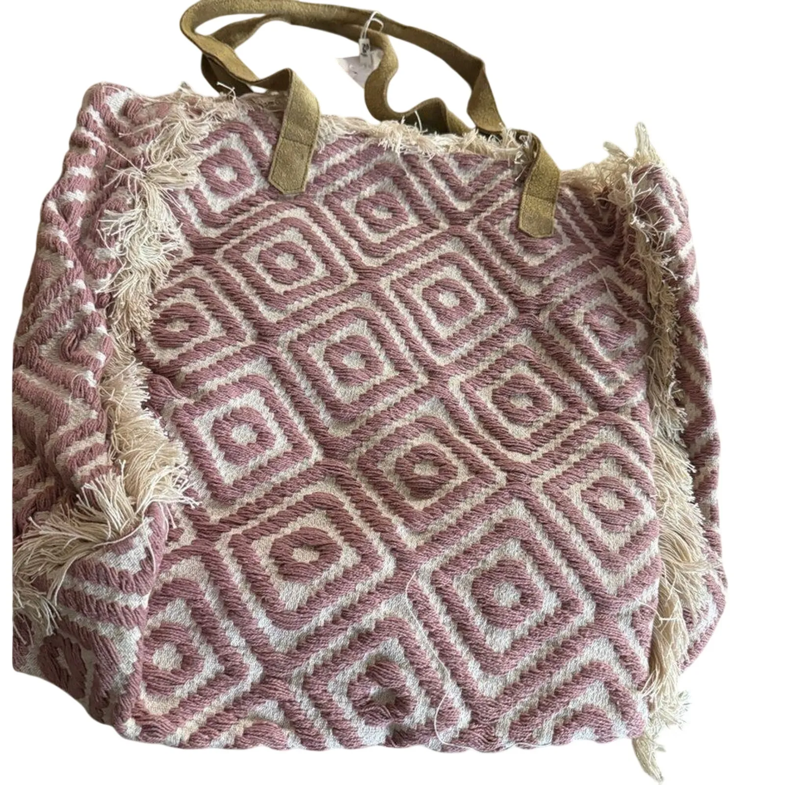 RAJ Michelle Frayed Tote Bag Rosewood, New with Tag MSRP $165 Pink - Image 3
