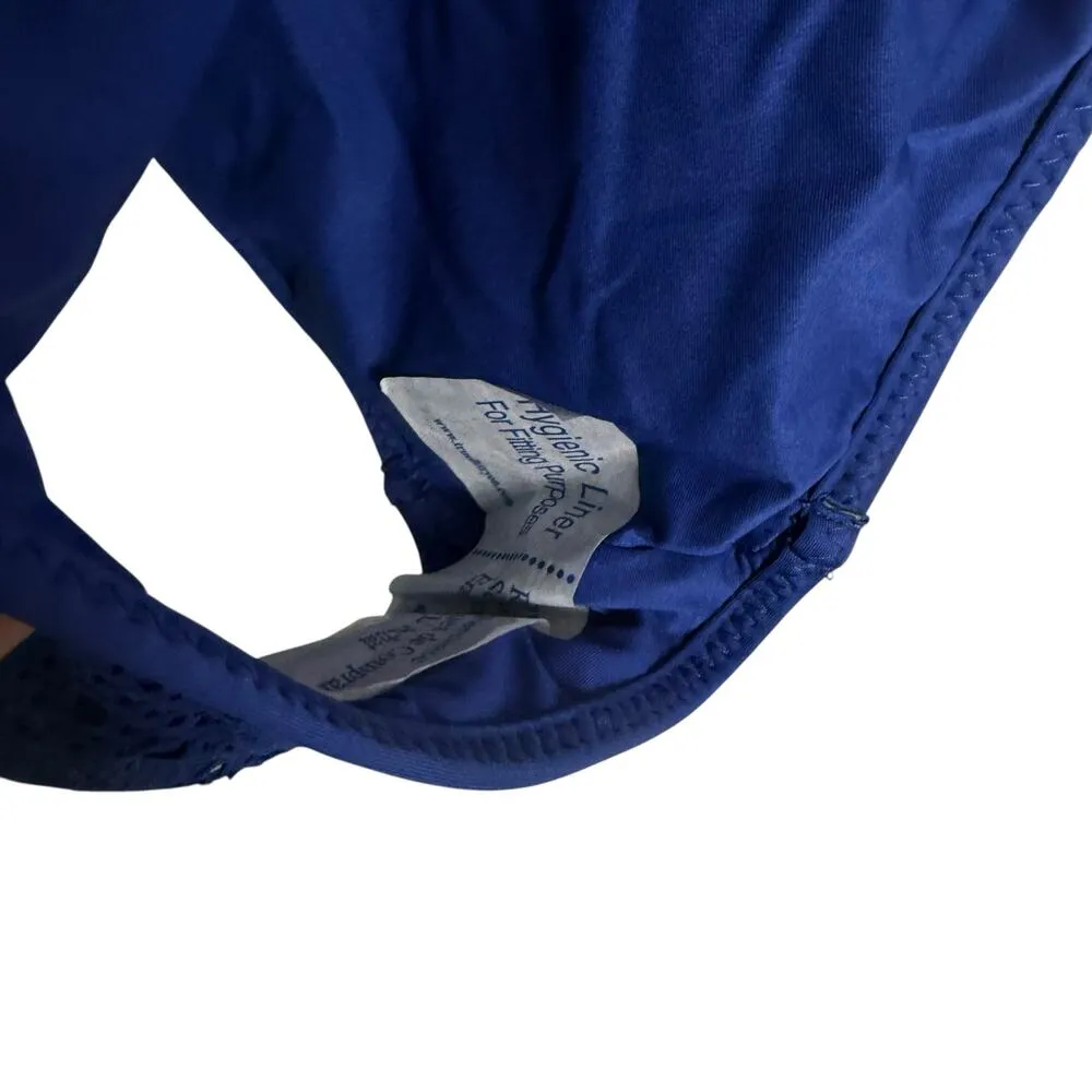 Becca by Rebecca Virtue Color Play Crochet Blue Plunge V-Neck One Piece Swimsuit - Image 9