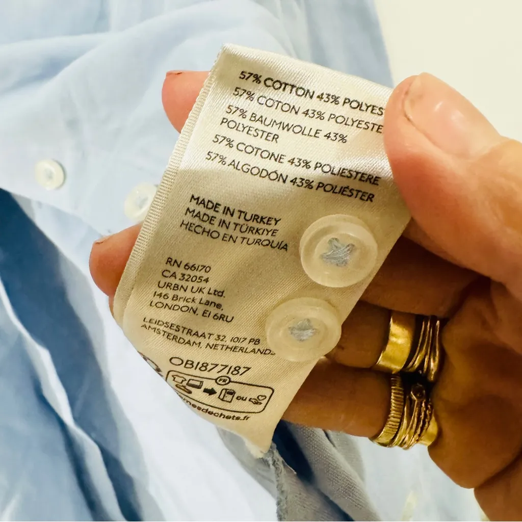 Anthropologie Maeve Light Blue Button Down Shirt oversized fit - Image 7