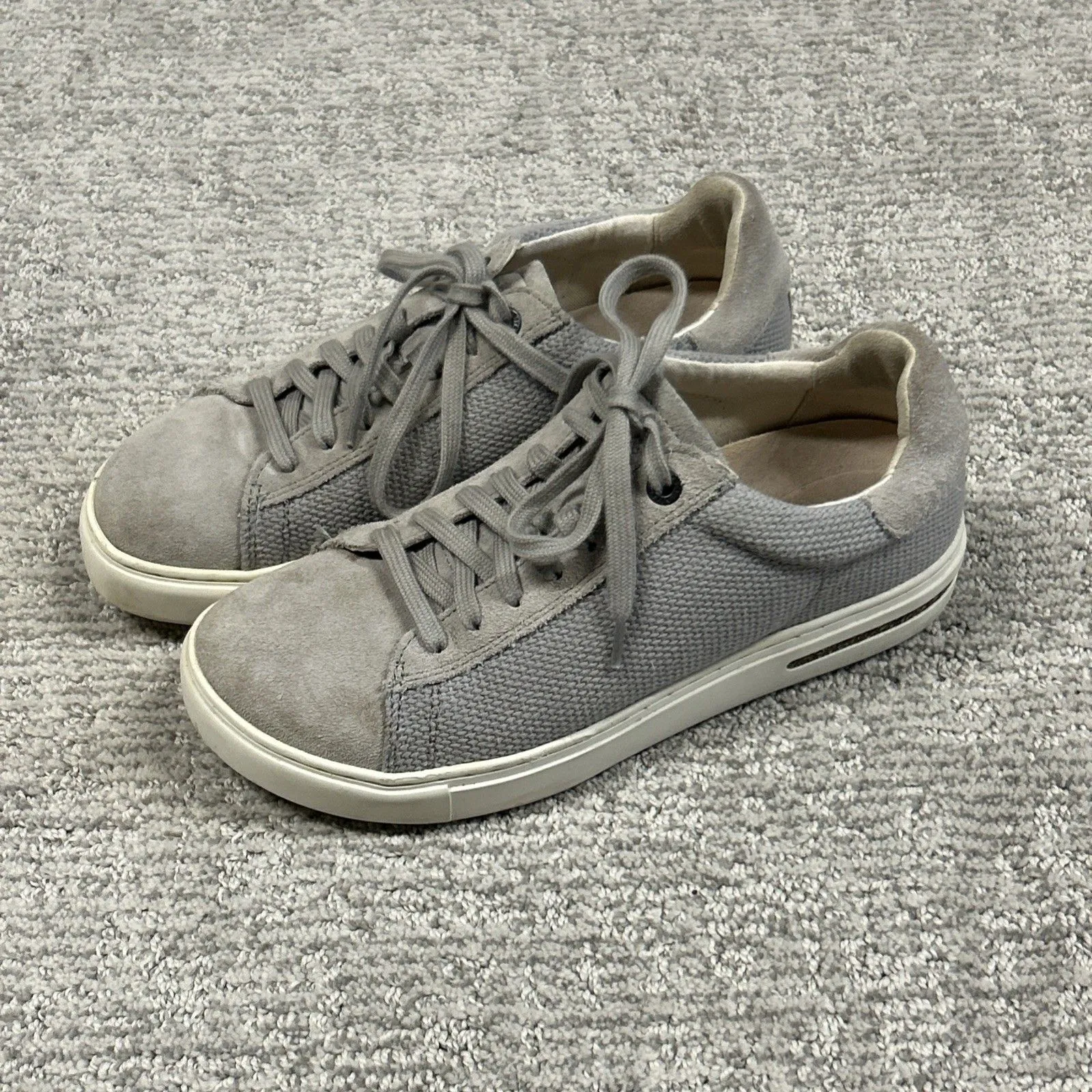 Birkenstock Bend Low Canvas Shoes Womens 6.5 7 Suede Whale Gray Sneaker EU 37 - Image 12