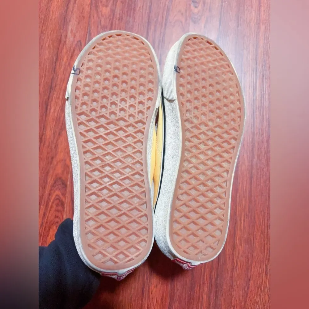 VANS OLD SKOOL Yellow Suede & Canvas SNEAKERS UNISEX MEN 6.5 WOMEN 8 - Image 7