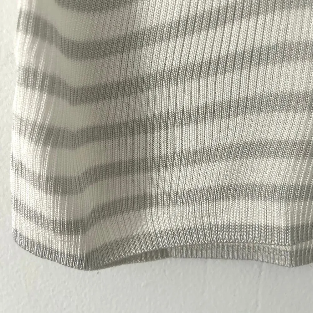 Madewell Women's Micro-Rib Slinky Slim Fit Striped Sweater Tee S Small New - Image 5