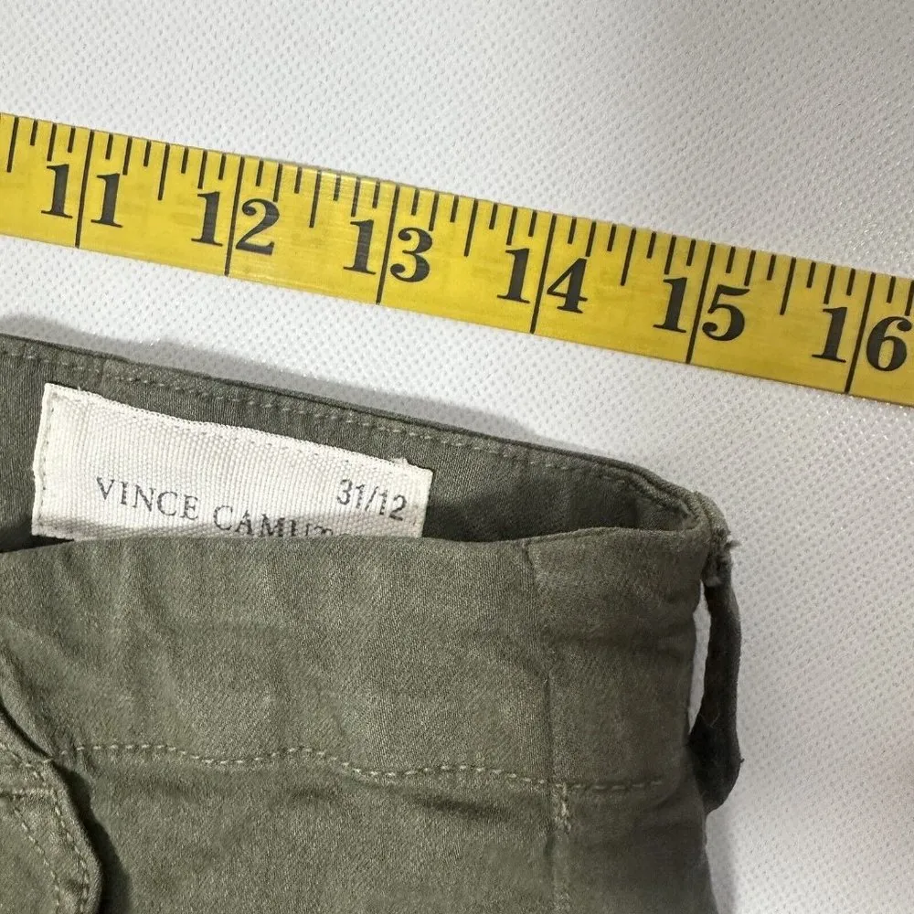 Vince Camuto Pants Womens Moto Lace Up Cuff Skinny Ankle Stretch Green Size 12 - Image 7