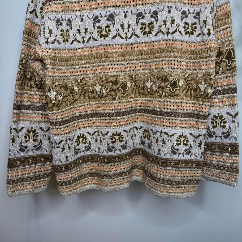 Vintage VTG Liz Claiborne Metallic Fair Isle Sweater size L Large - Image 6