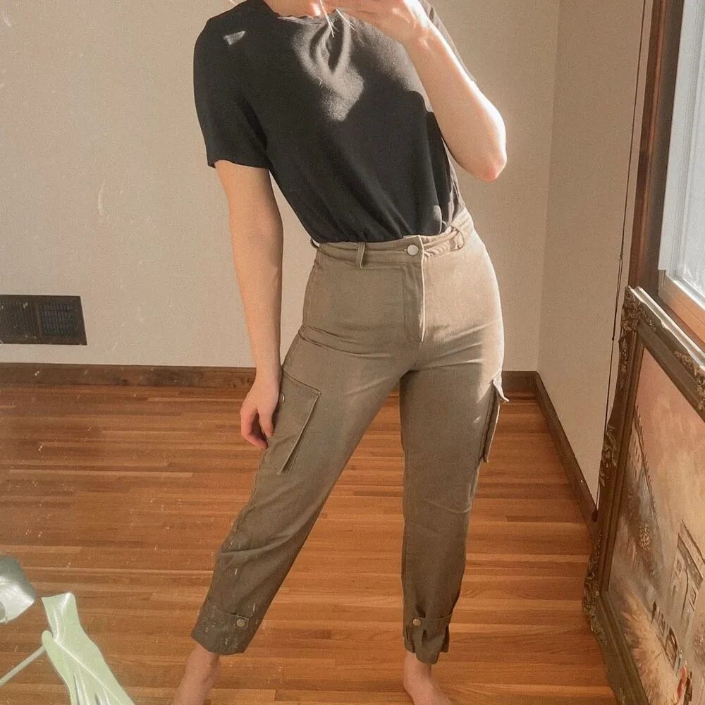 Revolve Tiger Mist Olive Green Utility Pants Size XS - Image 2