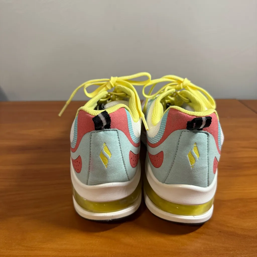 Sketchers Uno 2 Runabout Sneaker Shoe Comfort White Yellow Blue Colorful Workout - Image 2