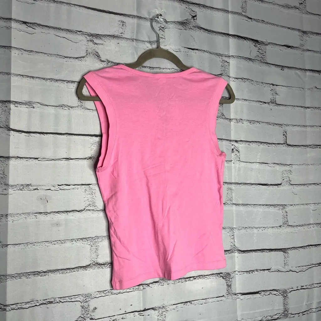Victoria’s Secret Tie-Neck Pink Tank Sz L NWT Bubblegum Festival Summer Crop Top - Image 10
