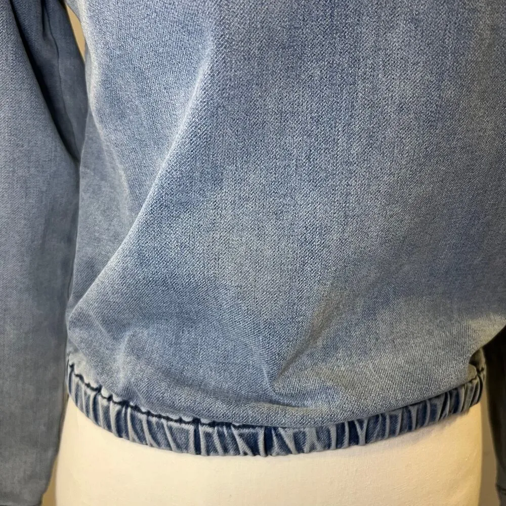 Frame Women's Denim Cropped Hoodie Size S - Image 5