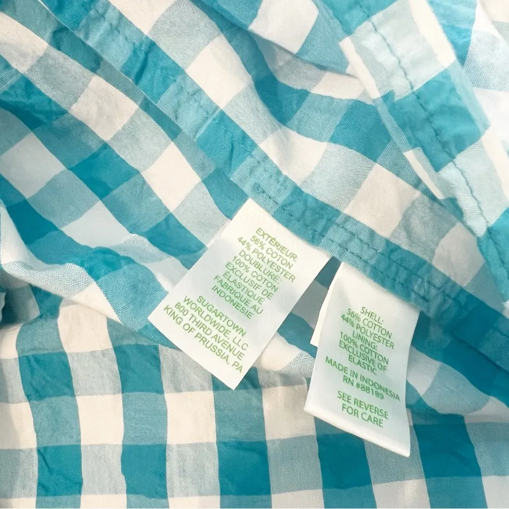 Lilly Pulitzer Sarafina Gingham Babydoll Top Blue Plaid Size 10 - Image 5