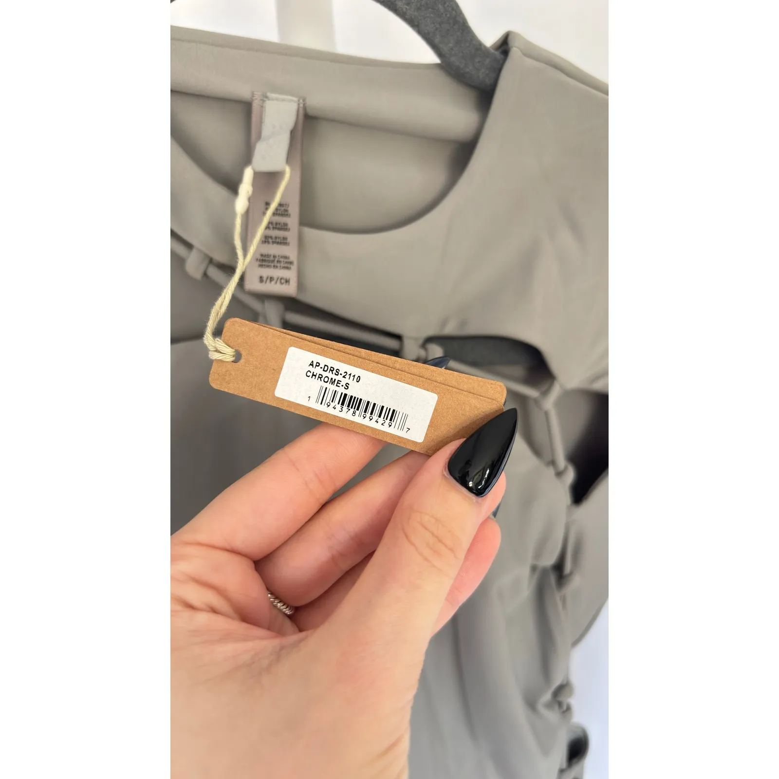 $98 NWT SKIMS APDRS-2110 Chrome S One Sleeve Cutout Lace Up Mini Dress S - Image 5