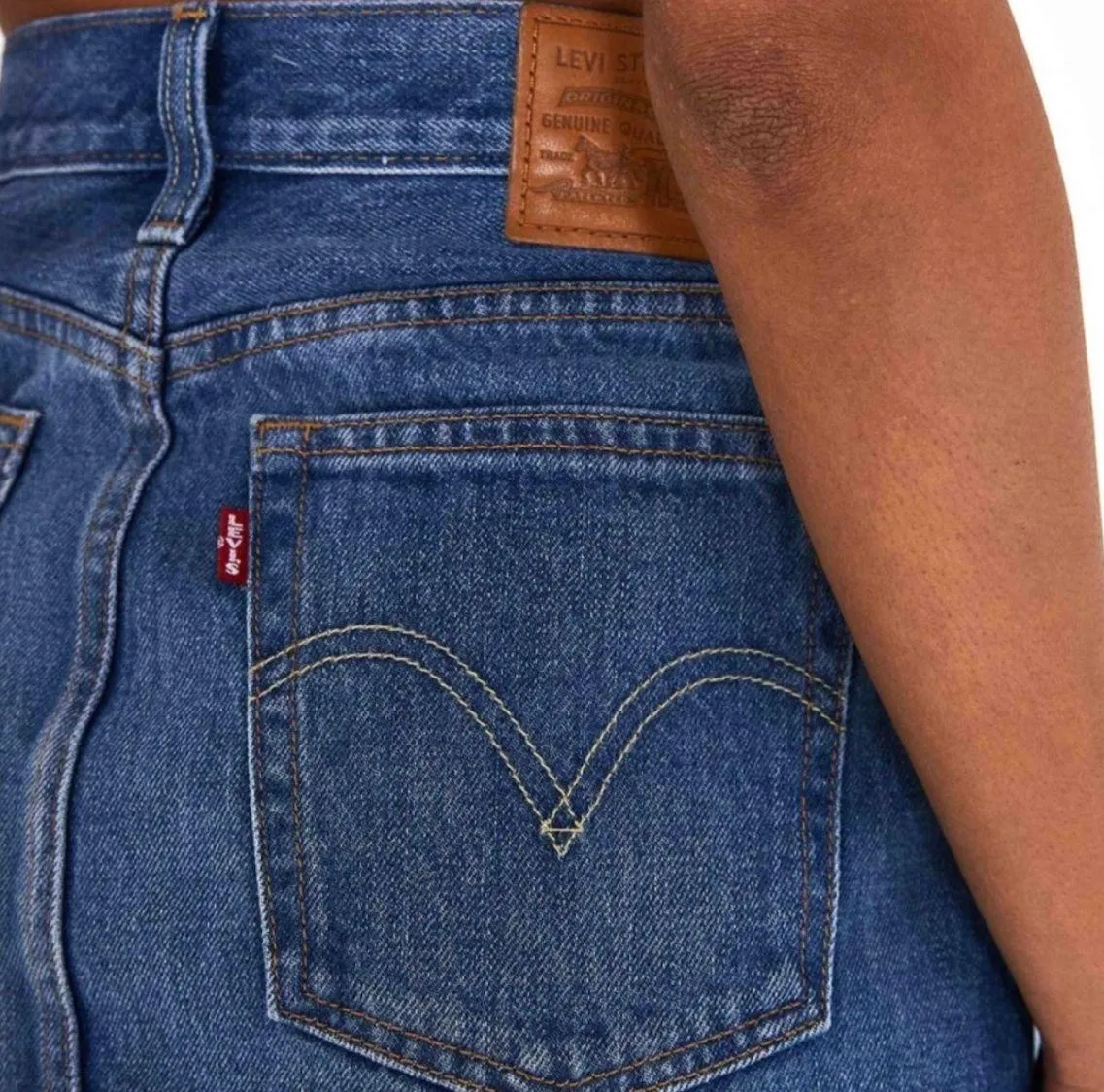 vintage high rise jean mini skirt size 28! - Image 3