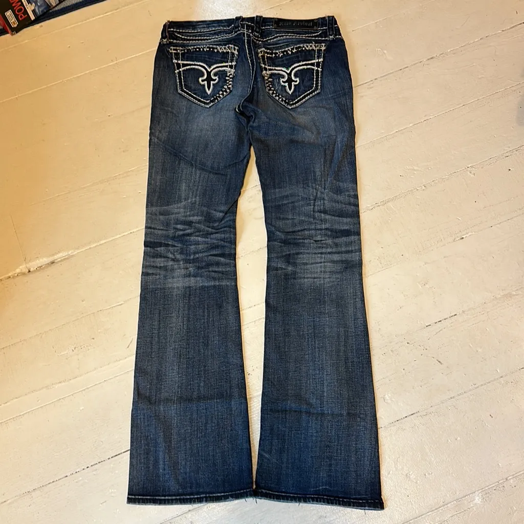 Rock Revival “Charlotte” Easy Boot Cut Jeans, Sz 28, Iridescent Sequins - Image 5